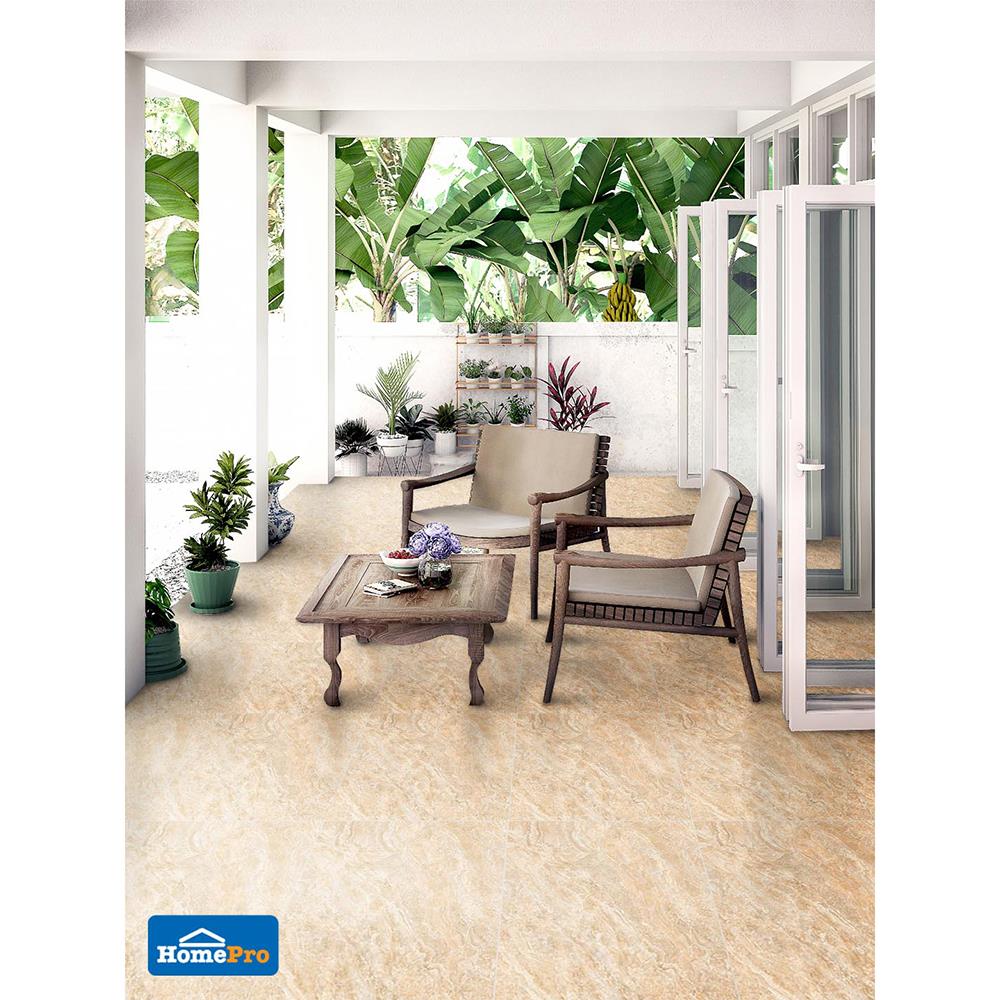 กระเบื้องพื้น 18x18 นิ้ว TARA ลาฟินญ่า สโตน น้ำตาล PM EXC 1 ตร.ม.