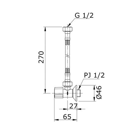 สต็อปวาล์ว 1 ทาง พร้อมสายน้ำดี TOTO TX277S_1