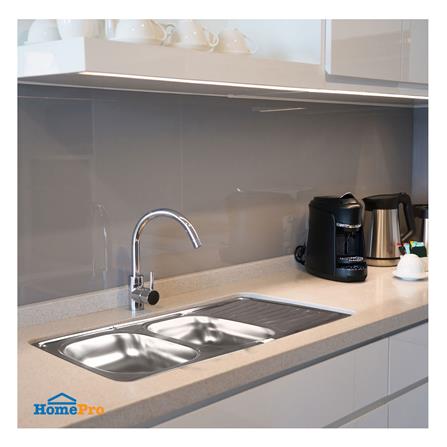 ซิงค์ฝัง 2 หลุม 1 ที่พัก ADVANCED AVP 1206MB/C สีเงิน_2