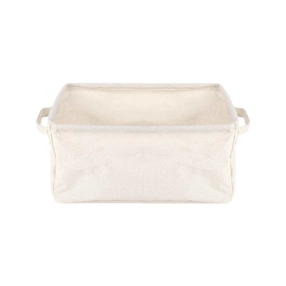 ตะกร้าผ้าเหลี่ยมเตี้ย PLIM SIMPLE SIZE S สีครีม