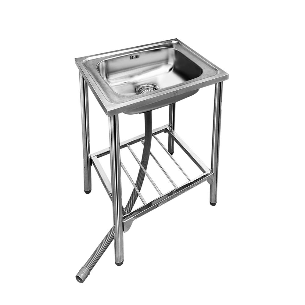 ซิงค์ขาตั้ง 1 หลุม ADVANCED ASB 055MB สีเงิน