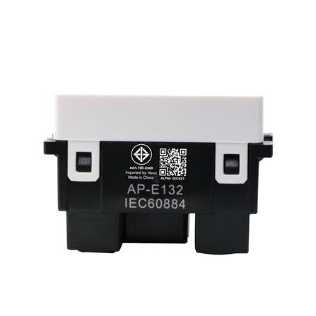 ชุดเต้ารับคู่ 3 ขา + สวิตซ์ 1 ทาง HACO AP-E21 สีขาว_3