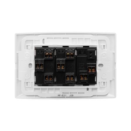 ชุดเต้ารับคู่ 3 ขา + สวิตซ์ 1 ทาง HACO AP-E21 สีขาว_2