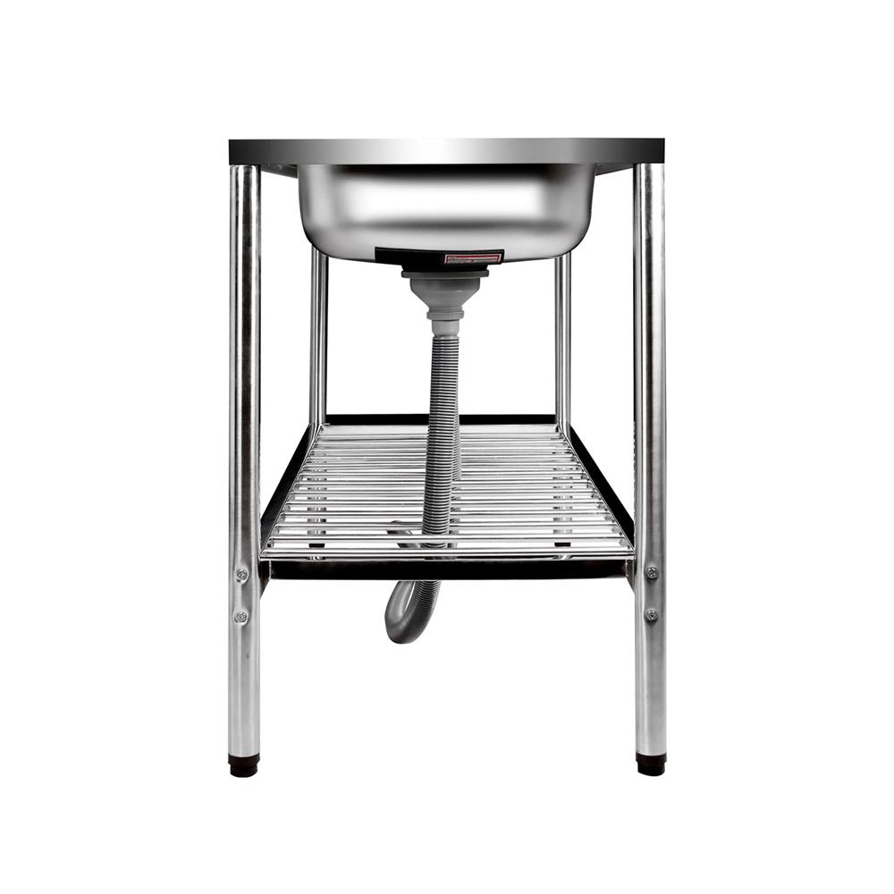 ซิงค์ขาตั้ง 2 หลุม 1 ที่พัก ADVANCED ASB 120MB  สีเงิน