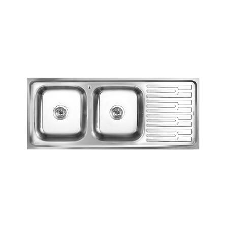 ซิงค์ขาตั้ง 2 หลุม 1 ที่พัก ADVANCED ASB 120MB  สีเงิน_2