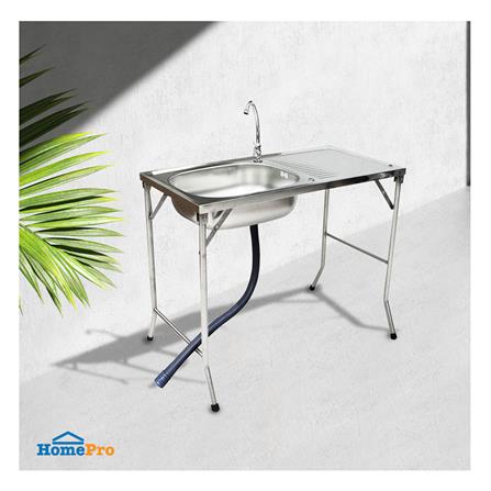 ซิงค์ขาตั้ง 1 หลุม 1 ที่พัก ADVANCED JSO 100MB สีเงิน_3