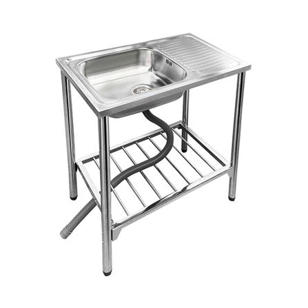 ซิงค์ขาตั้ง 1 หลุม 1 ที่พัก ADVANCED ASB 075MB สีเงิน_0