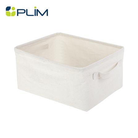 ตะกร้าผ้าเหลี่ยมเตี้ย PLIM SIMPLE SIZE L สีครีม