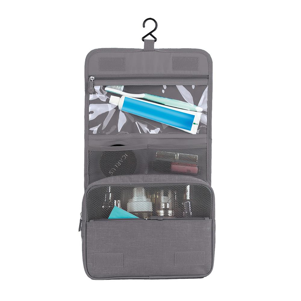 กระเป๋าอุปกรณ์อาบน้ำแบบฝาปิดด้านหน้า PLIM TRIP สีเทา