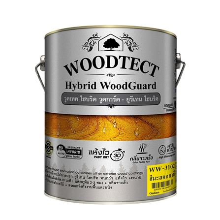 สีย้อมไม้ WOODTECT HYBRID WOODGUARD WW-3102 สีมะฮอกกะนี เงา 1/4 แกลลอน