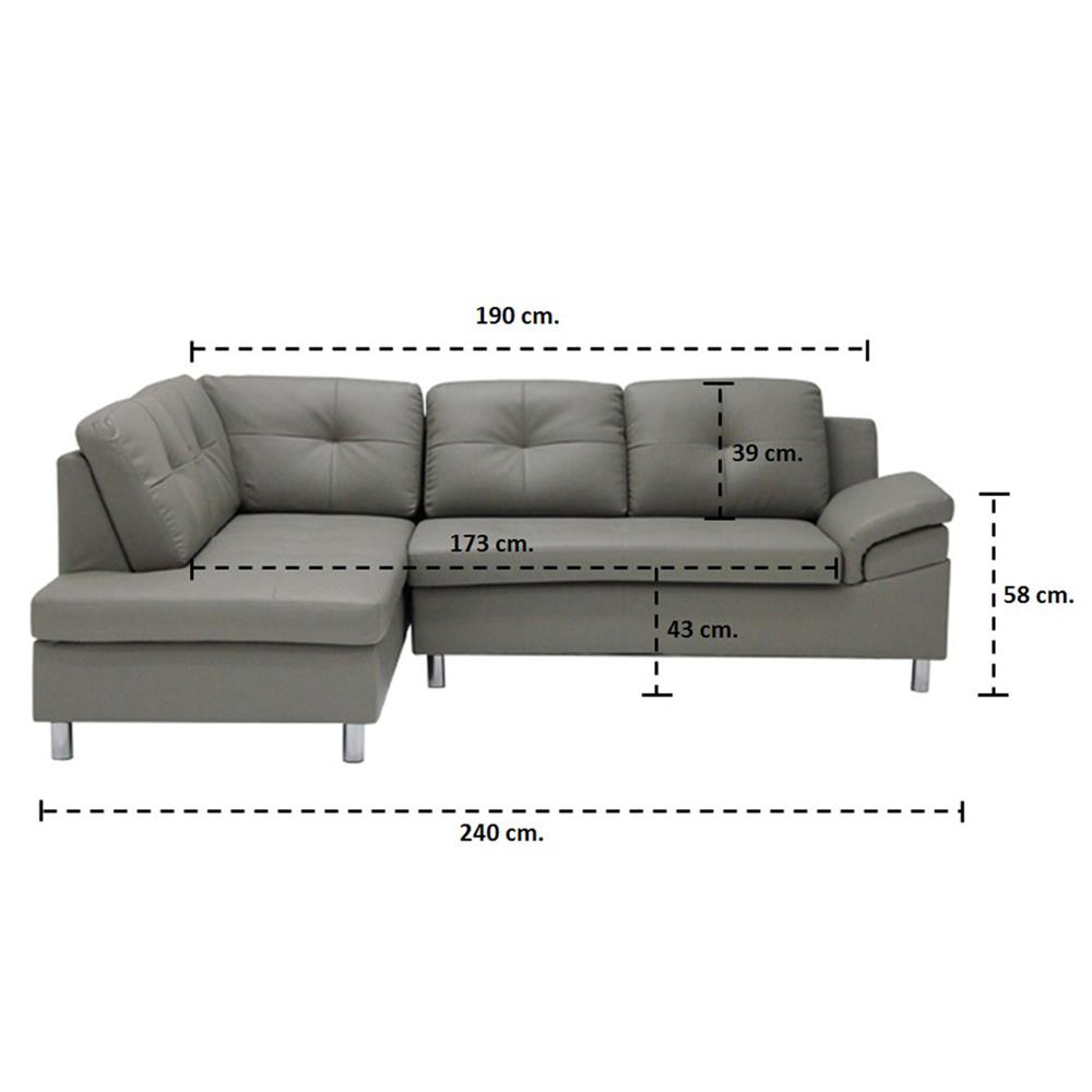 โซฟาเข้ามุมซ้าย KONCEPT TRUMBLE สีเทา