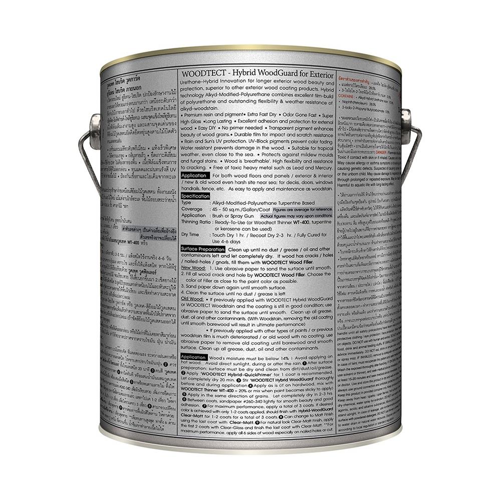 สีย้อมไม้ WOODTECT HYBRID WOODGUARD WW-3101 สีสัก เงา 1/4 แกลลอน