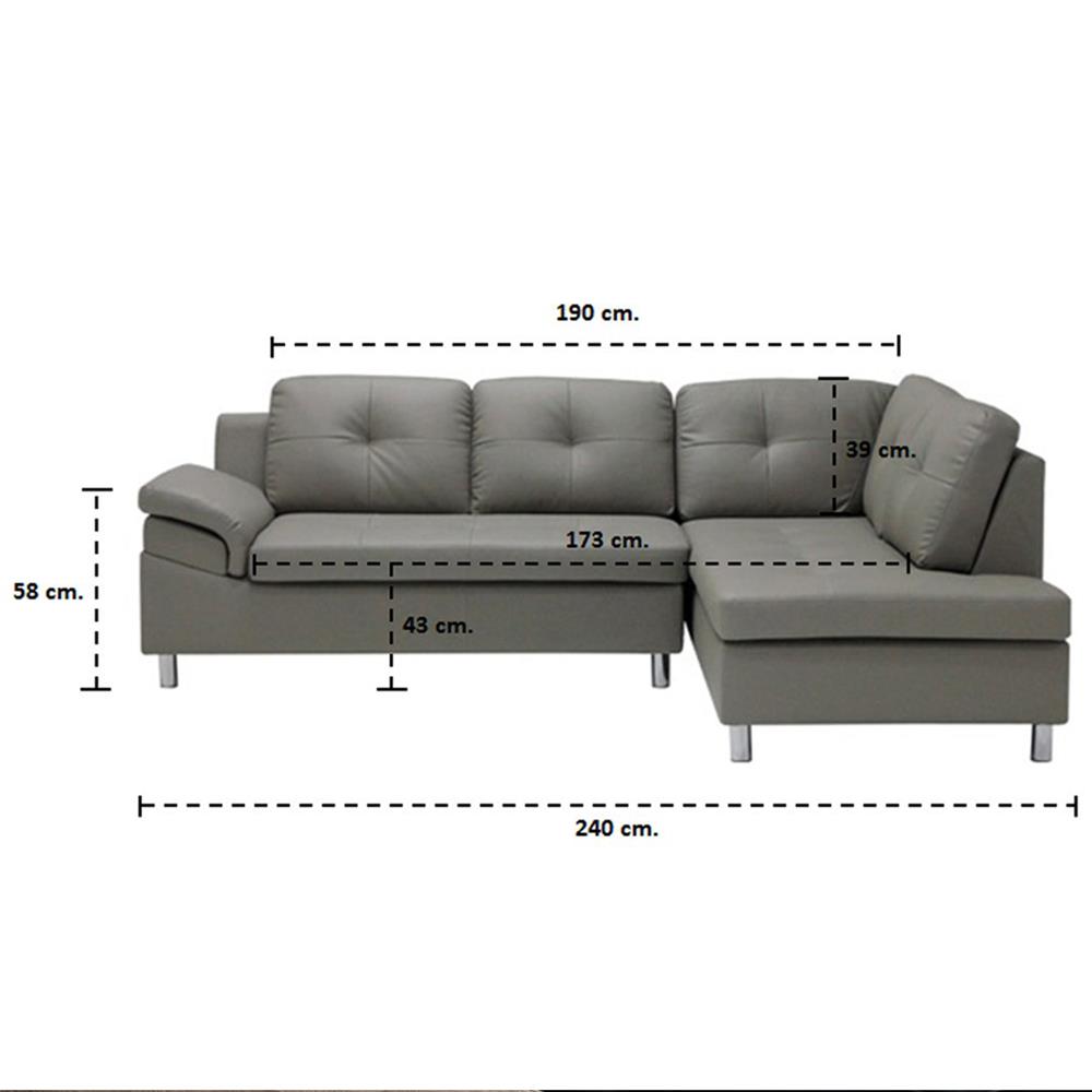 โซฟาเข้ามุมขวา KONCEPT TRUMBLE สีเทา