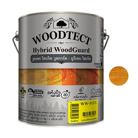 สีย้อมไม้ ชนิดเงา WOODTECT HYBRID WOODGUARD WW-3101 สีสัก 1 แกลลอน