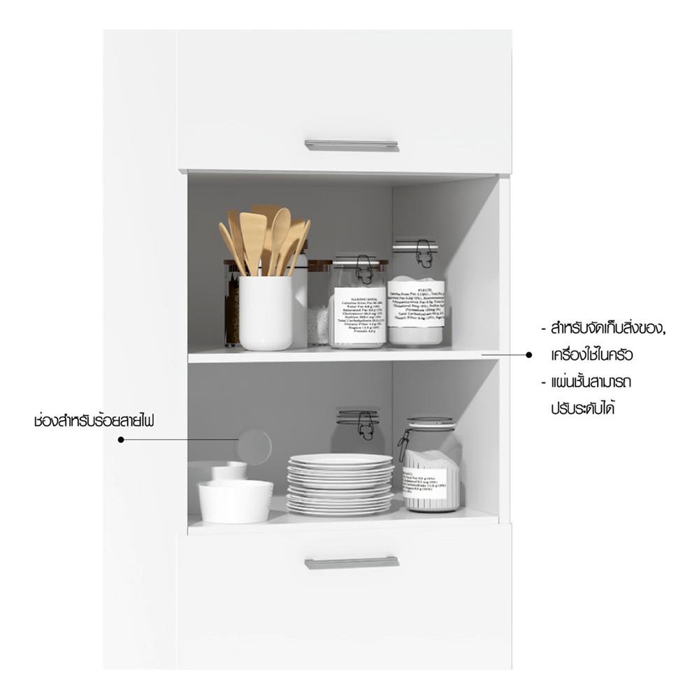 ตู้เสริมทรงสูงแบบมีชั้น CABIN KIN 60x205ซม. สีขาว