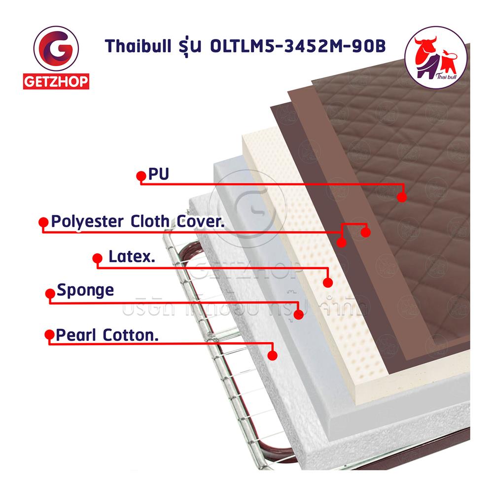 เตียงพับพร้อม TOPPER THAIBULL OLTLM5-3452M-90B สีน้ำตาล