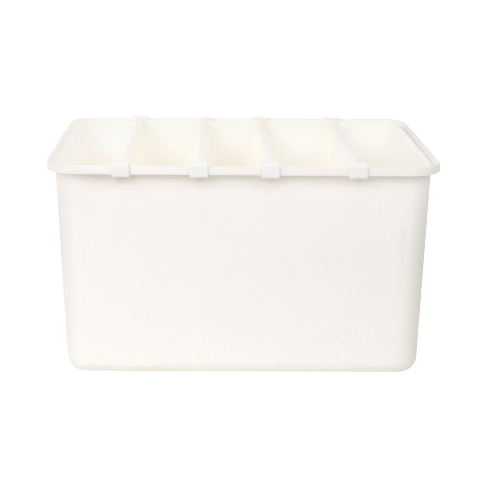 กล่องจัดเก็บผ้าแบ่งช่อง PLIM SIZE M สีขาว