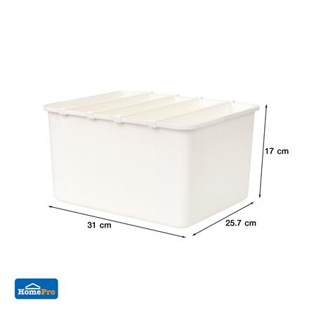 กล่องจัดเก็บผ้าแบ่งช่อง PLIM SIZE M สีขาว_5