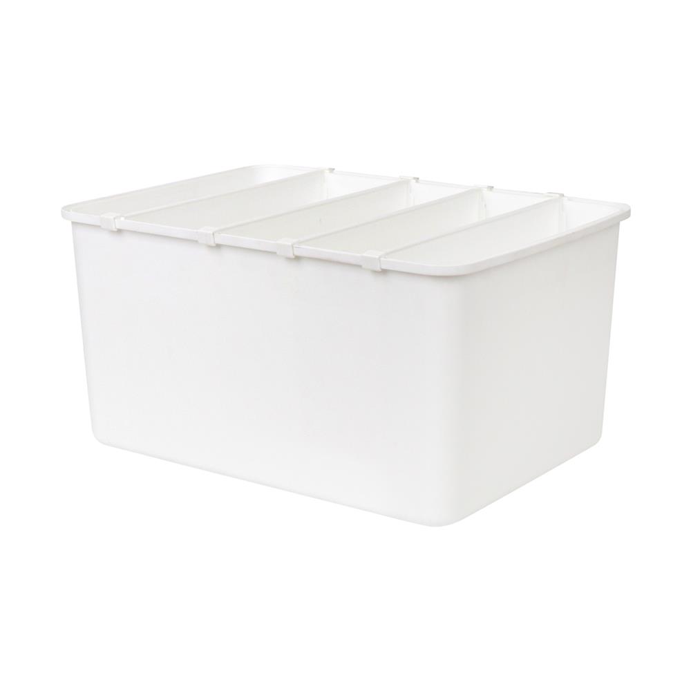 กล่องจัดเก็บผ้าแบ่งช่อง PLIM SIZE L สีขาว