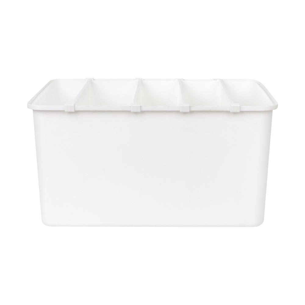 กล่องจัดเก็บผ้าแบ่งช่อง PLIM SIZE L สีขาว