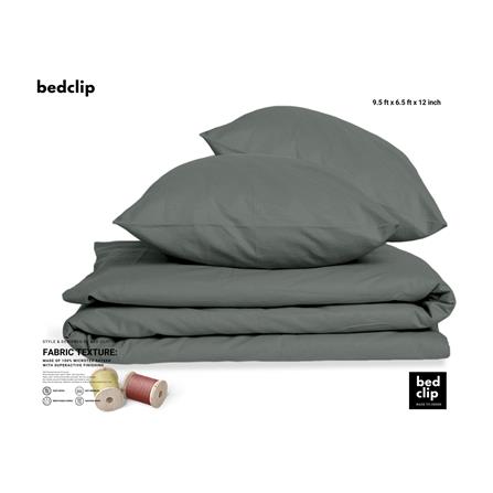 ผ้าปูที่นอน 9.5 ฟุต BED CLIP MICROTEX สีเทาเข้ม_1