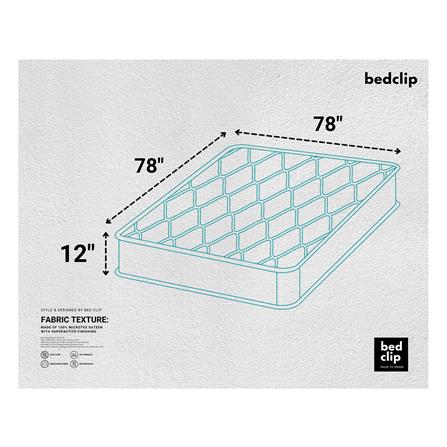 ชุดผ้าปูที่นอน 6.5 ฟุต 3 ชิ้น BED CLIP MICROTEX สี GREY BLUE_5