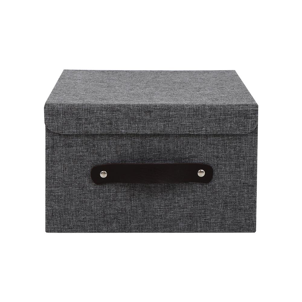 กล่องฝาเปิดผ้า S STACKO HOME 25x27x15.5 ซม. สีเทา