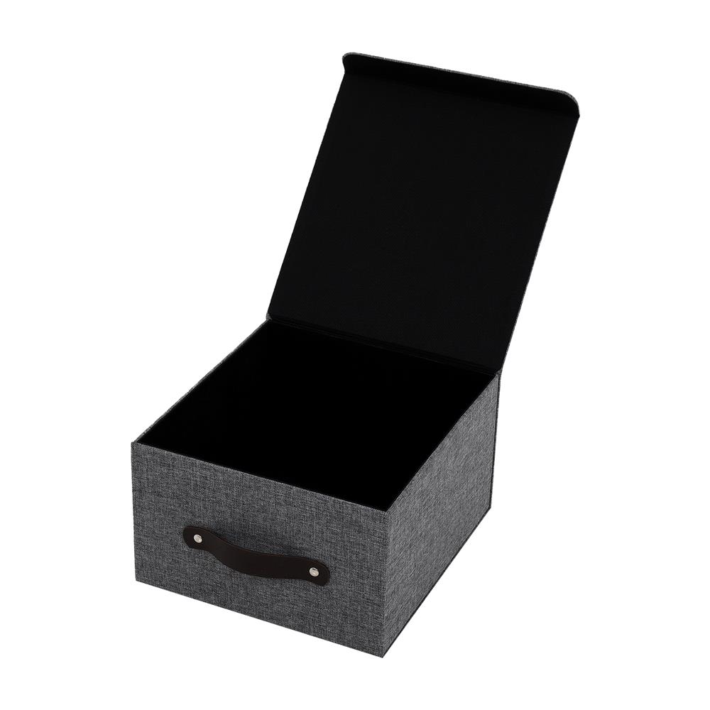 กล่องฝาเปิดผ้า S STACKO HOME 25x27x15.5 ซม. สีเทา