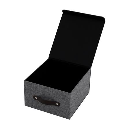 กล่องฝาเปิดผ้า S STACKO HOME 25x27x15.5 ซม. สีเทา_2