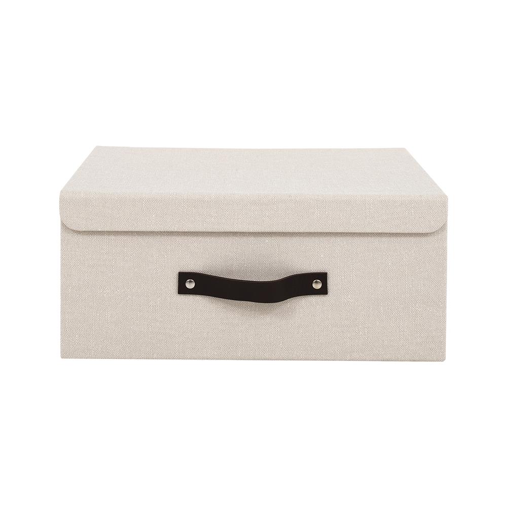 กล่องฝาเปิดผ้า M STACKO HOME 35x27x15.5 ซม. สีครีม