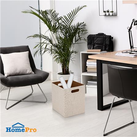 กล่องผ้าพับ STACKO HOME 25x27x31 ซม. ไซซ์ L สีครีม_4