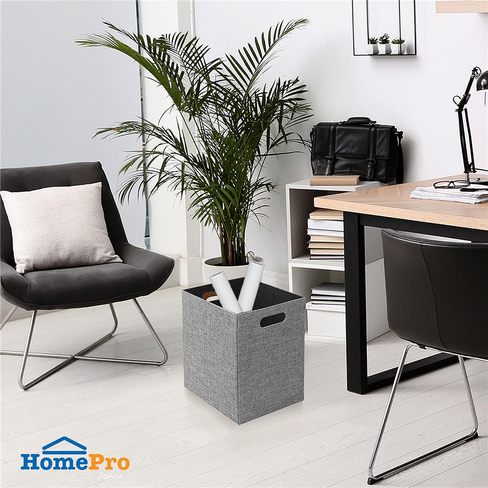 กล่องผ้าพับ STACKO HOME 25x27x31 ซม. ไซซ์ L สีเทา