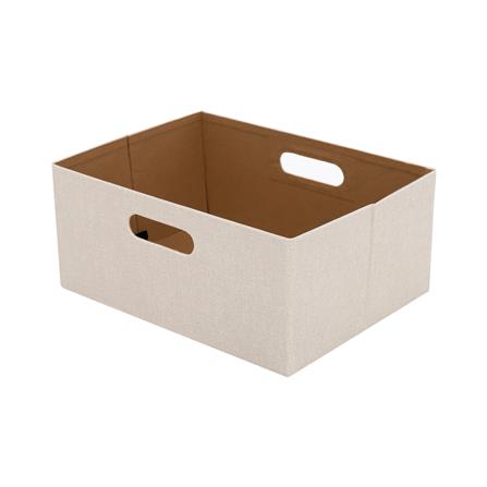 กล่องผ้าพับ STACKO HOME 35x27x15.5 ซม. ไซซ์ M สีครีม_0