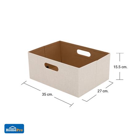 กล่องผ้าพับ STACKO HOME 35x27x15.5 ซม. ไซซ์ M สีครีม_6