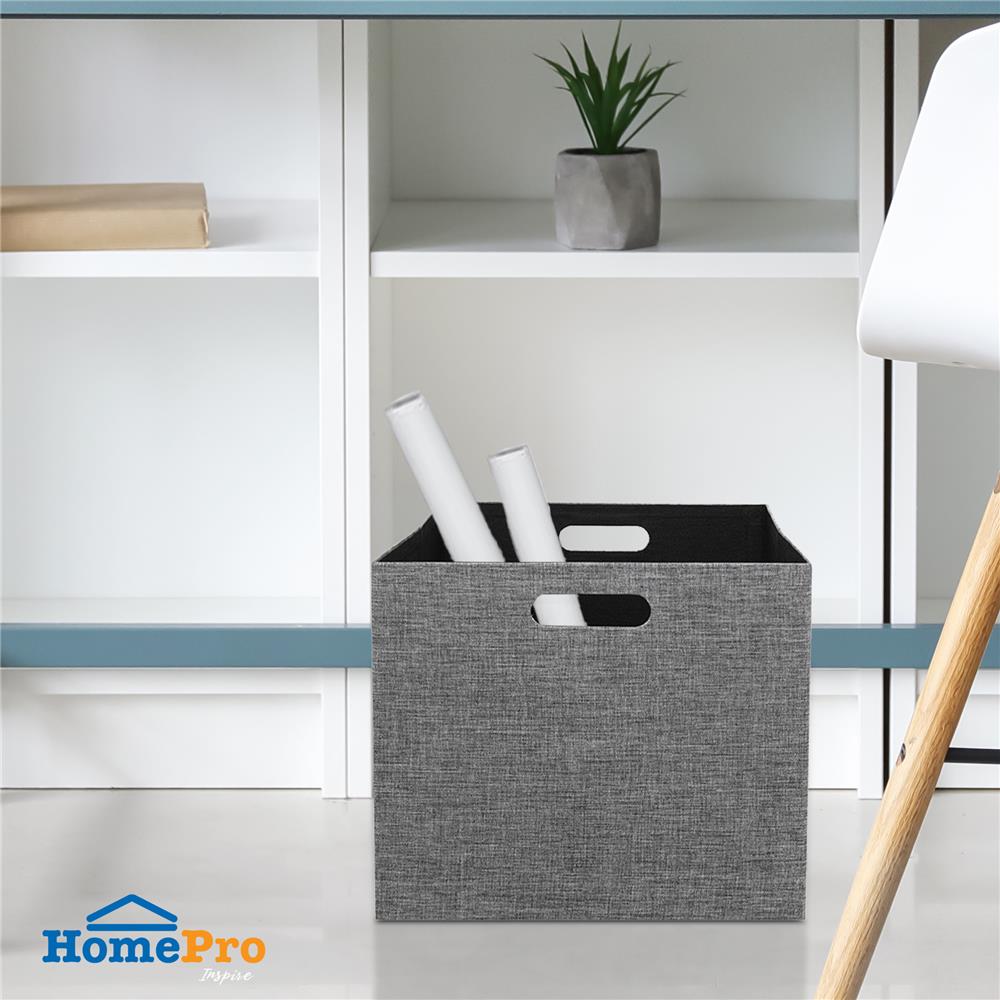 กล่องผ้าพับ STACKO HOME 35x27x31 ซม. ไซซ์ XL สีเทา