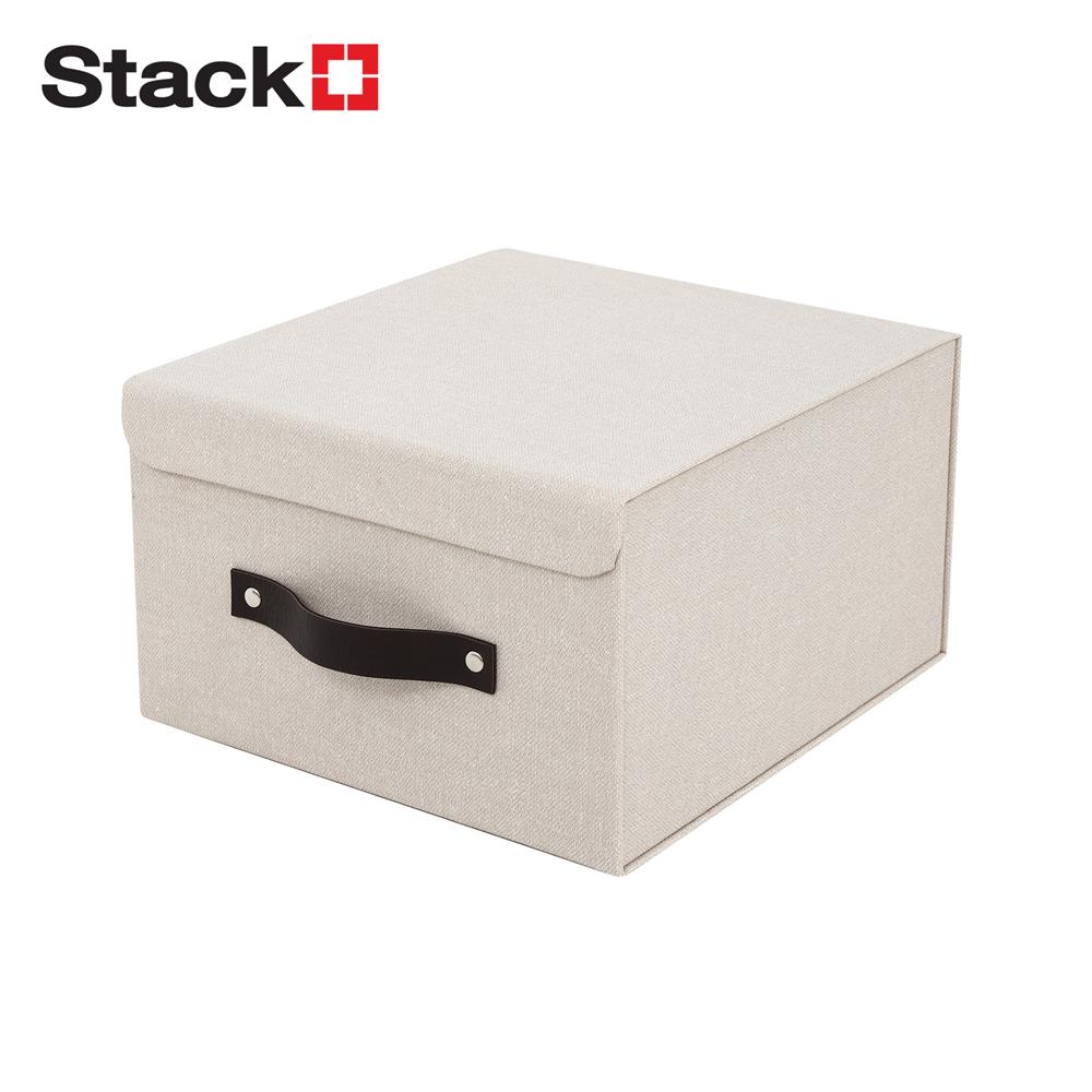 กล่องฝาเปิดผ้า S HOME STACKO 25x27x15.5 ซม. สีครีม_1