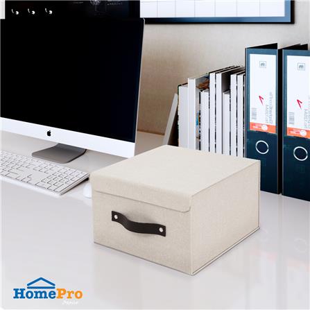 กล่องฝาเปิดผ้า S HOME STACKO 25x27x15.5 ซม. สีครีม_5