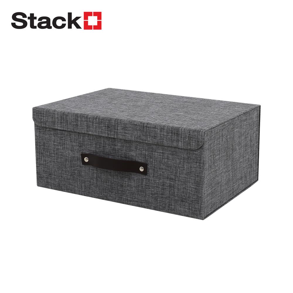 กล่องฝาเปิดผ้า STACKO HOME SIZE M 35X27X15.5 ซม. สีเทา