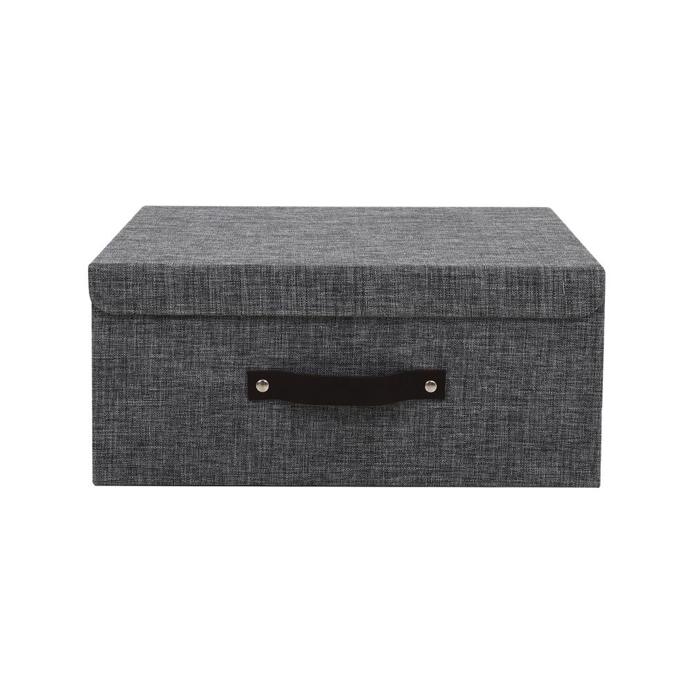 กล่องฝาเปิดผ้า STACKO HOME SIZE M 35X27X15.5 ซม. สีเทา