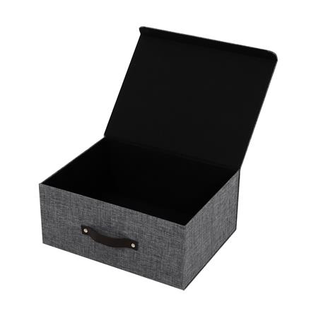 กล่องฝาเปิดผ้า STACKO HOME SIZE M 35X27X15.5 ซม. สีเทา_2