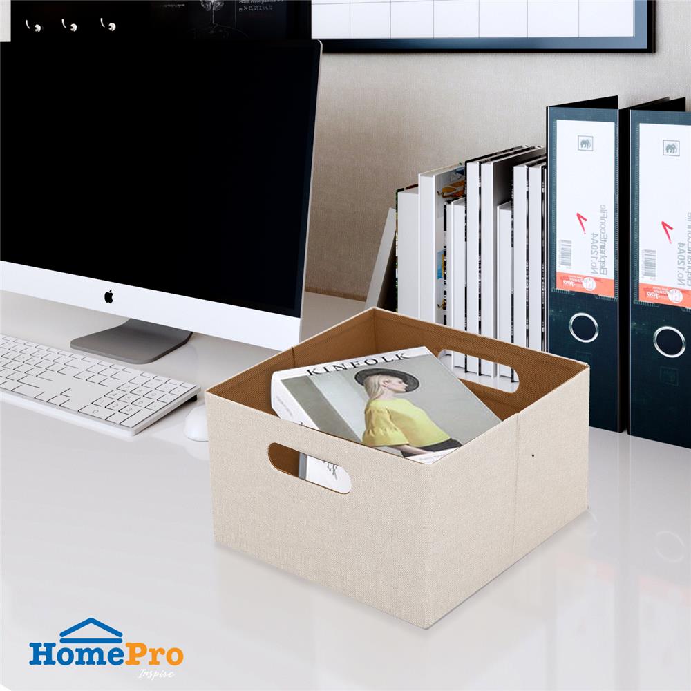 กล่องผ้าพับ STACKO HOME 25x27x15.5 ซม. ไซซ์ S สีครีม