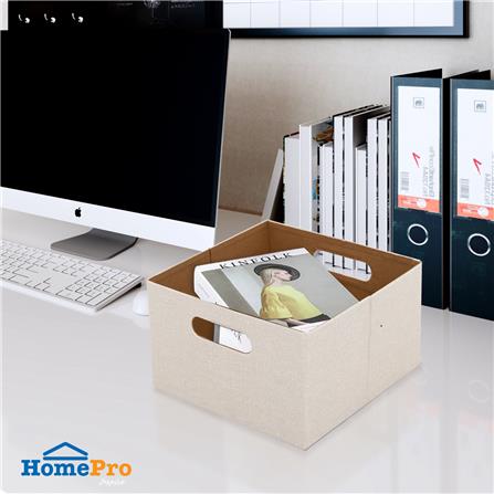 กล่องผ้าพับ STACKO HOME 25x27x15.5 ซม. ไซซ์ S สีครีม_5