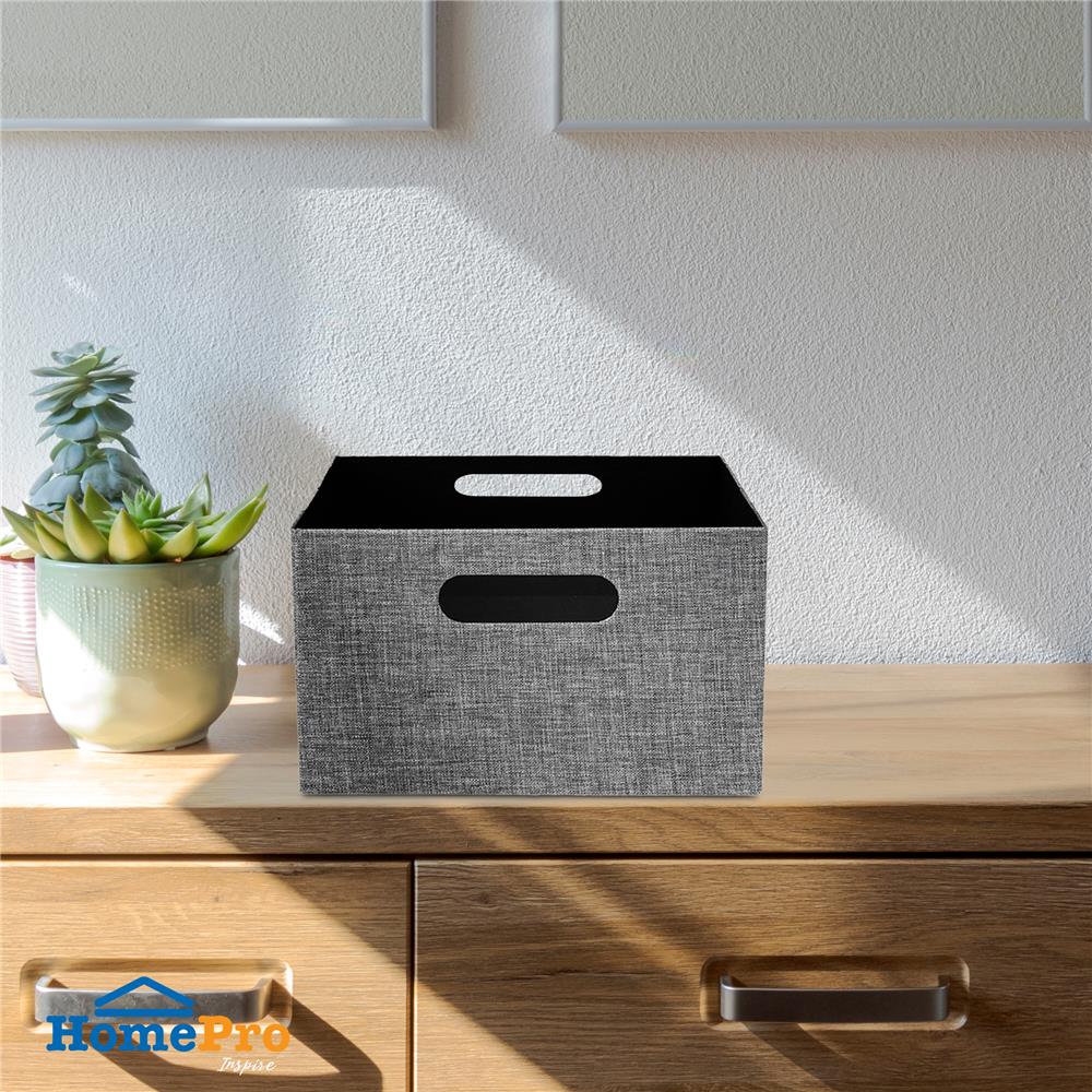 กล่องผ้าพับ STACKO HOME 25x27x15.5 ซม. ไซซ์ S สีเทา