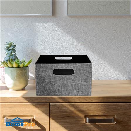 กล่องผ้าพับ STACKO HOME 25x27x15.5 ซม. ไซซ์ S สีเทา_3