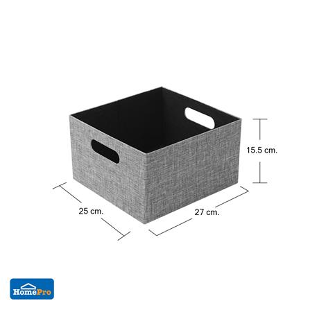 กล่องผ้าพับ STACKO HOME 25x27x15.5 ซม. ไซซ์ S สีเทา_5