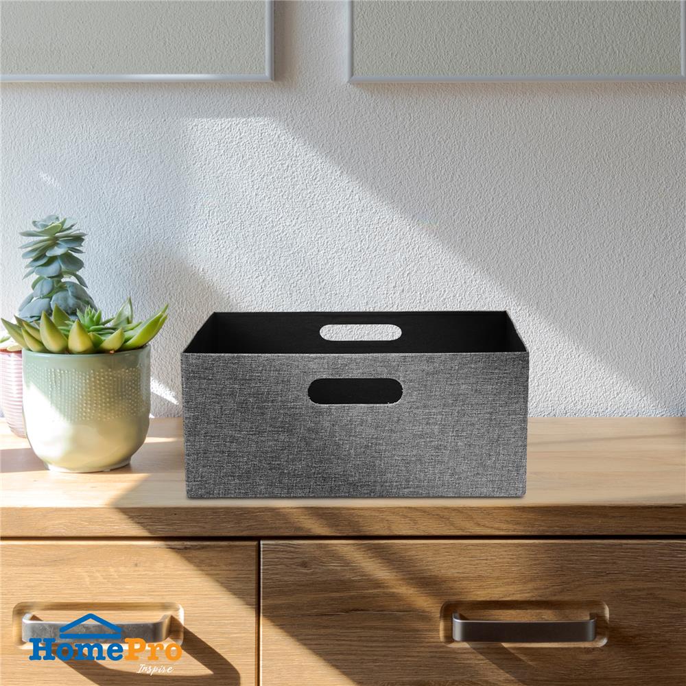 กล่องผ้าพับ STACKO HOME 35x27x15.5 ซม. ไซซ์ M สีเทา