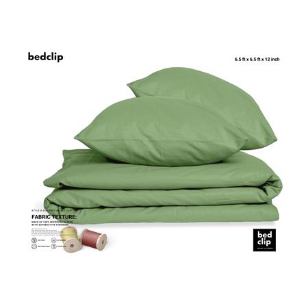 ผ้าปูที่นอน 6.5 ฟุต BED CLIP MICROTEX สีเขียว_1