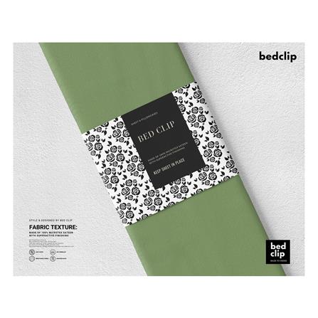 ชุดผ้าปูที่นอน 9 ฟุต 3 ชิ้น BED CLIP MICROTEX สีเขียว_3