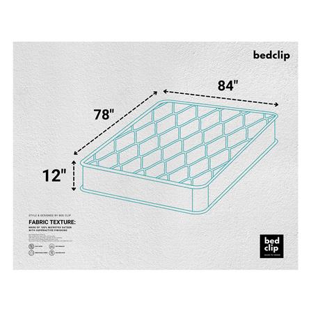 ผ้าปูที่นอน 7 ฟุต BED CLIP MICROTEX สีฟ้า_5