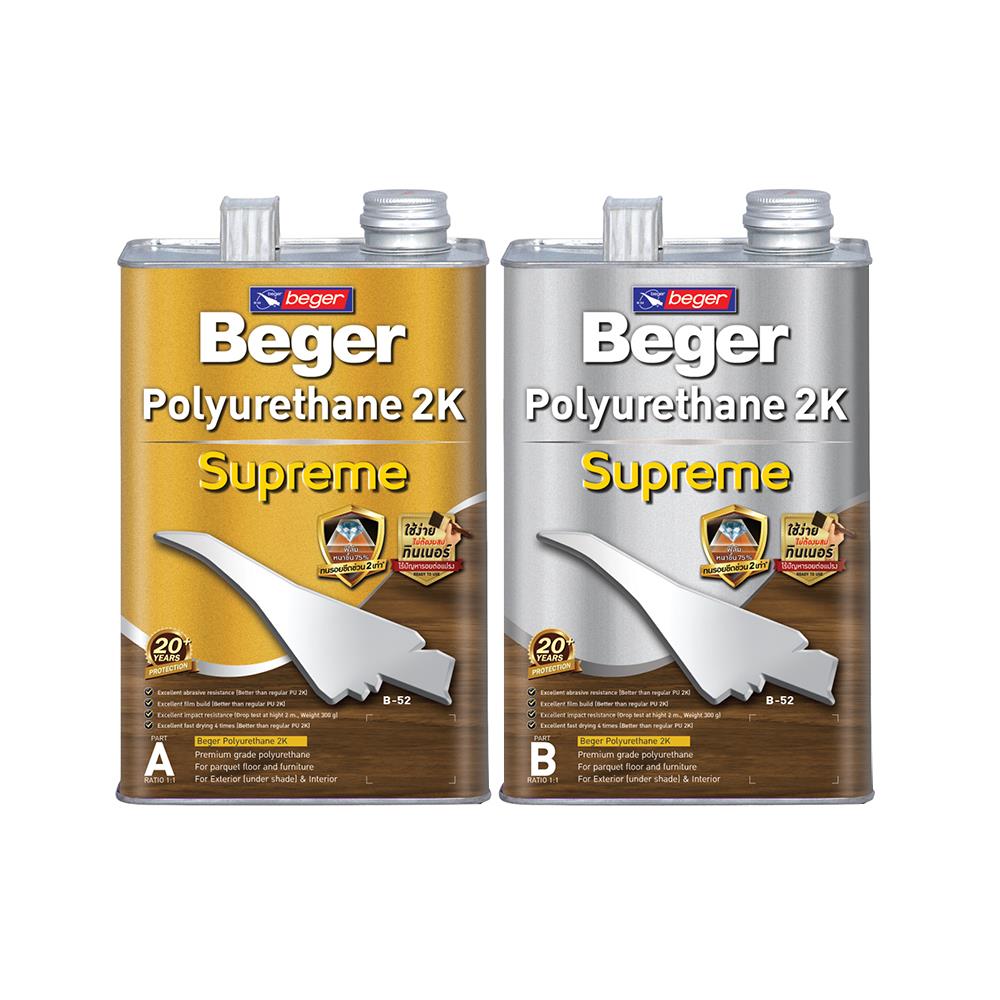 โพลียูรีเทนภายใน BEGER 2K SUPREME A+B #P910 สีใส เงา 2 ลิตร